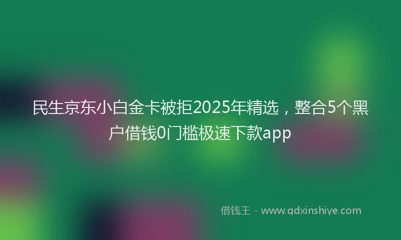 民生京东小白金卡被拒2025年精选，整合5个黑户借钱0门槛极速下款app