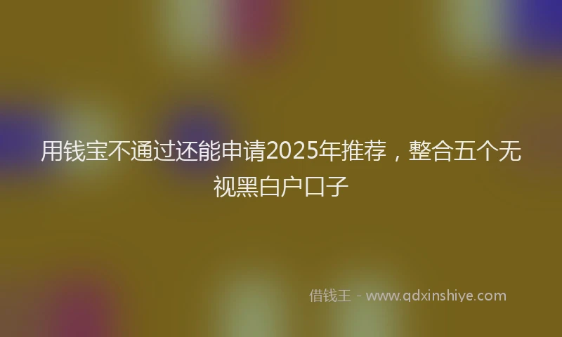 用钱宝不通过还能申请2025年推荐，整合五个无视黑白户口子