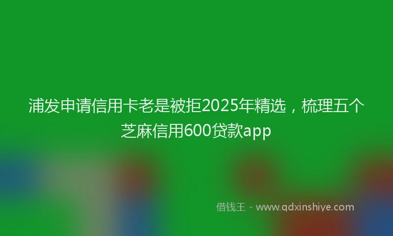 浦发申请信用卡老是被拒2025年精选，梳理五个芝麻信用600贷款app