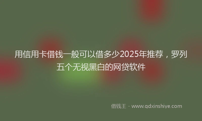 用信用卡借钱一般可以借多少2025年推荐，罗列五个无视黑白的网贷软件