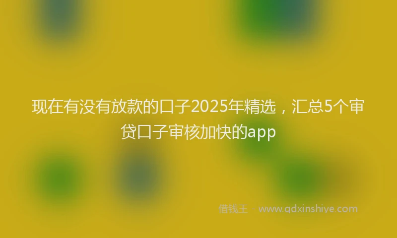现在有没有放款的口子2025年精选，汇总5个审贷口子审核加快的app