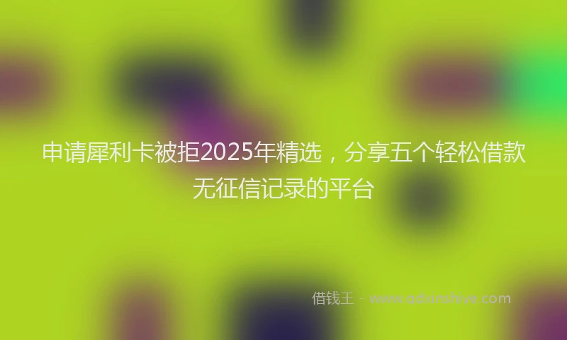 申请犀利卡被拒2025年精选，分享五个轻松借款无征信记录的平台