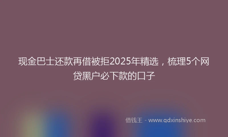 现金巴士还款再借被拒2025年精选，梳理5个网贷黑户必下款的口子
