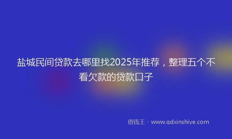 盐城民间贷款去哪里找2025年推荐，整理五个不看欠款的贷款口子