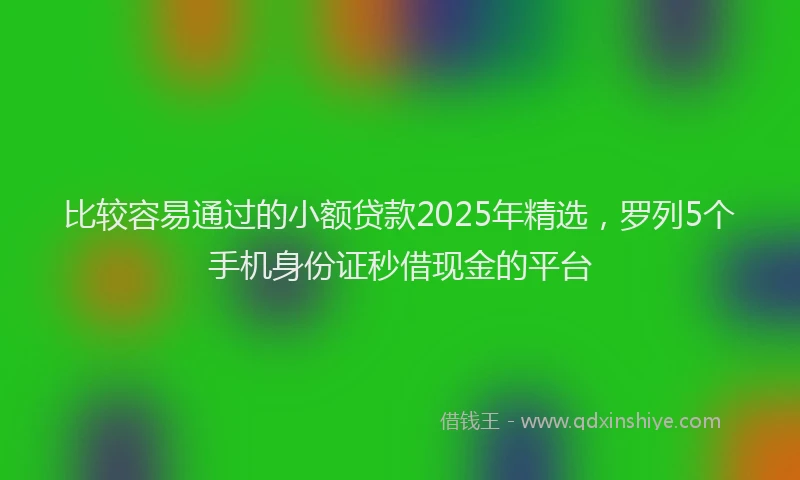 比较容易通过的小额贷款2025年精选，罗列5个手机身份证秒借现金的平台
