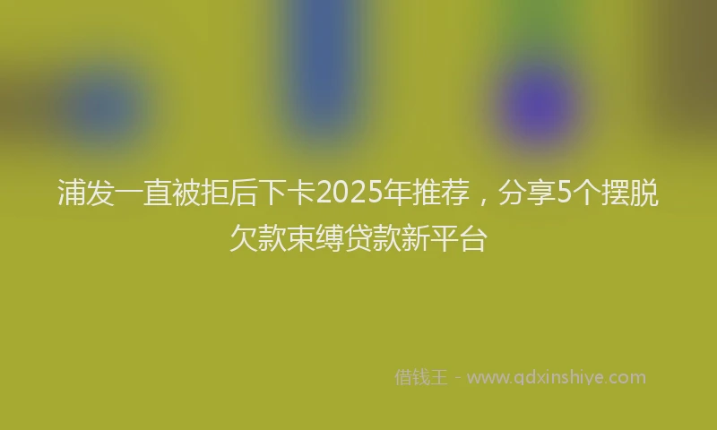 浦发一直被拒后下卡2025年推荐，分享5个摆脱欠款束缚贷款新平台