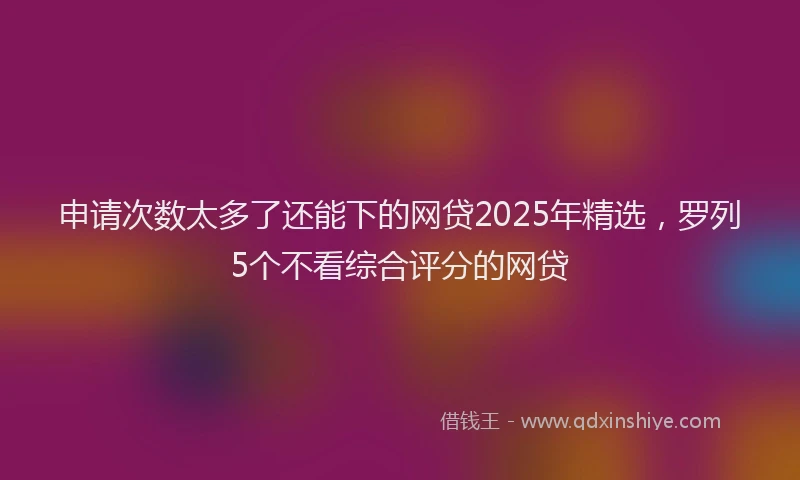 申请次数太多了还能下的网贷2025年精选，罗列5个不看综合评分的网贷