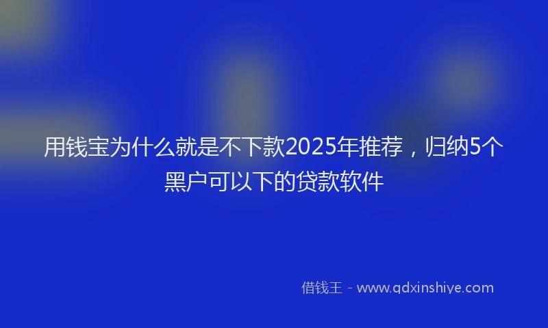 用钱宝为什么就是不下款2025年推荐，归纳5个黑户可以下的贷款软件