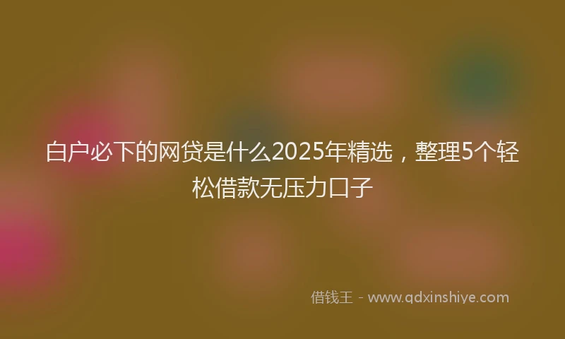 白户必下的网贷是什么2025年精选，整理5个轻松借款无压力口子