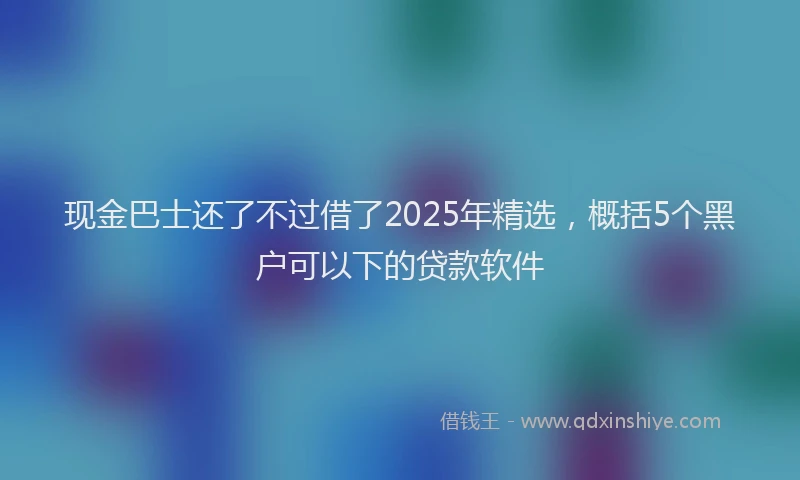 现金巴士还了不过借了2025年精选，概括5个黑户可以下的贷款软件