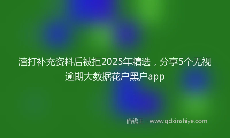 渣打补充资料后被拒2025年精选，分享5个无视逾期大数据花户黑户app