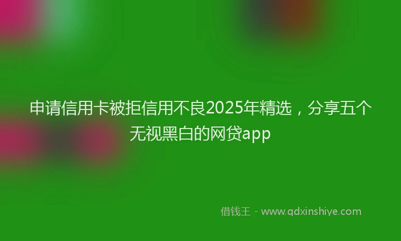 申请信用卡被拒信用不良2025年精选，分享五个无视黑白的网贷app