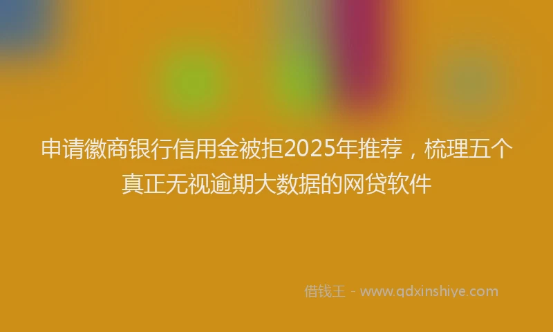 申请徽商银行信用金被拒2025年推荐，梳理五个真正无视逾期大数据的网贷软件