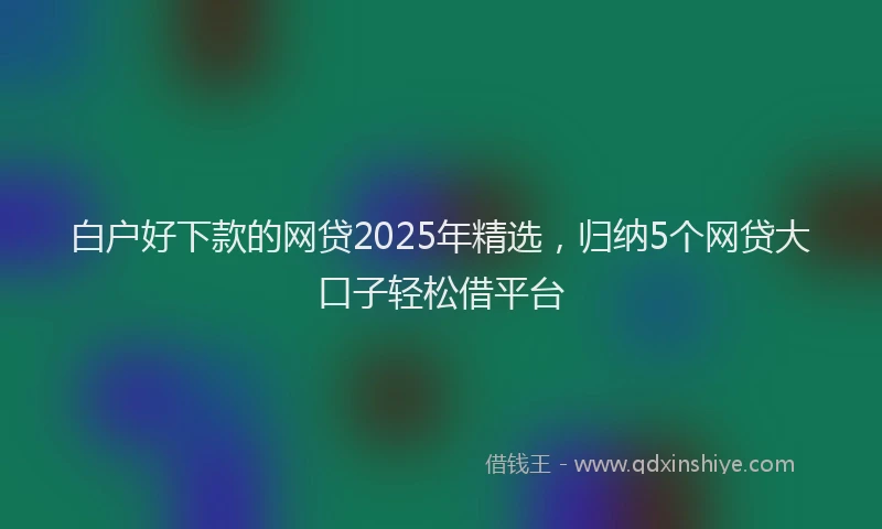 白户好下款的网贷2025年精选，归纳5个网贷大口子轻松借平台