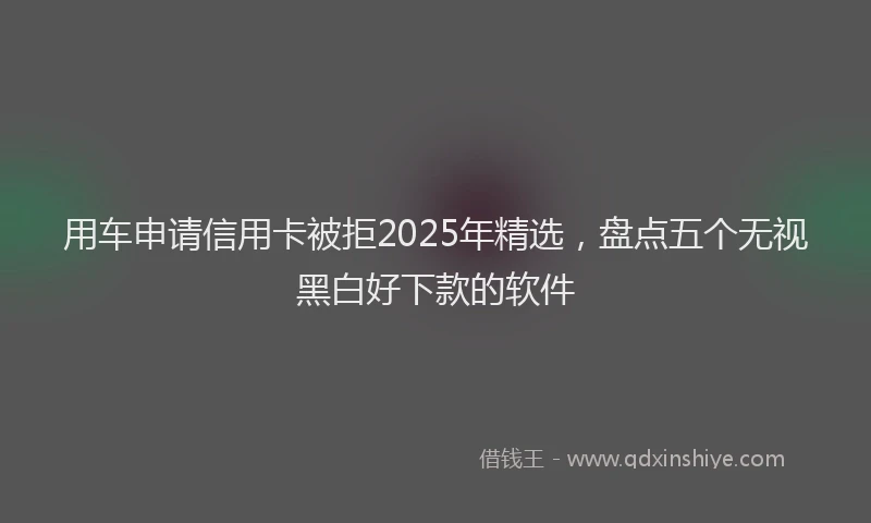 用车申请信用卡被拒2025年精选，盘点五个无视黑白好下款的软件