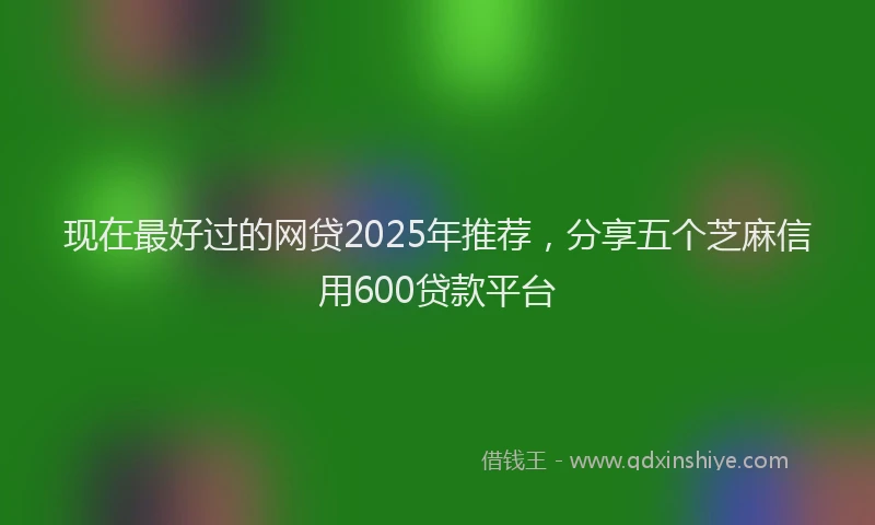 现在最好过的网贷2025年推荐，分享五个芝麻信用600贷款平台