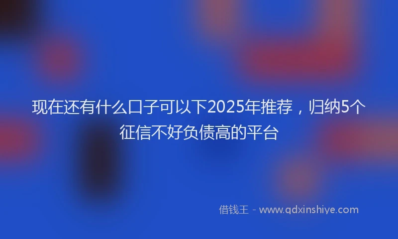 现在还有什么口子可以下2025年推荐，归纳5个征信不好负债高的平台