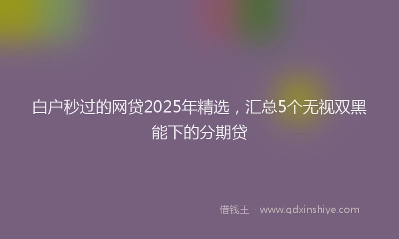白户秒过的网贷2025年精选，汇总5个无视双黑能下的分期贷