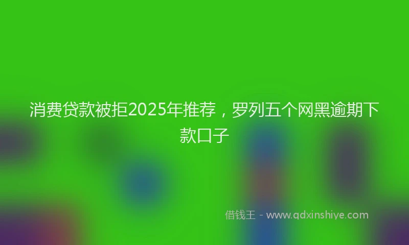 消费贷款被拒2025年推荐，罗列五个网黑逾期下款口子