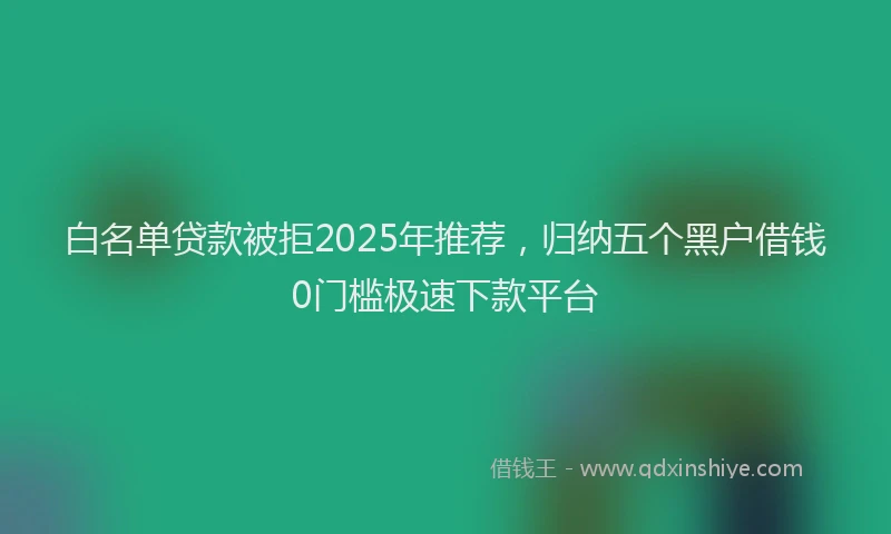 白名单贷款被拒2025年推荐，归纳五个黑户借钱0门槛极速下款平台