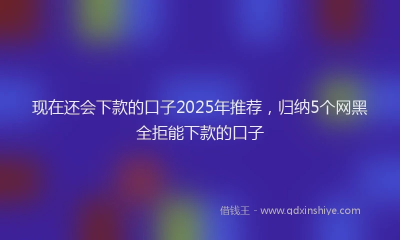 现在还会下款的口子2025年推荐，归纳5个网黑全拒能下款的口子
