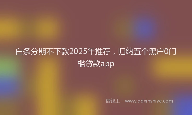 白条分期不下款2025年推荐，归纳五个黑户0门槛贷款app