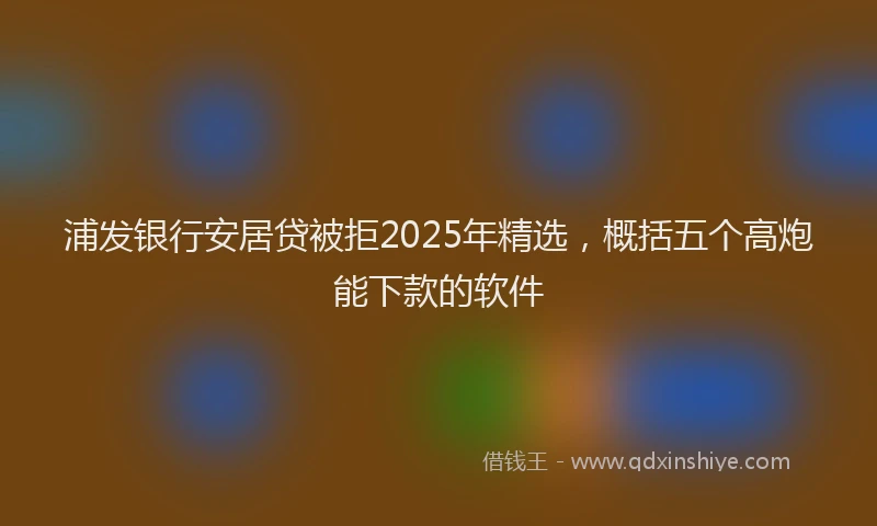 浦发银行安居贷被拒2025年精选，概括五个高炮能下款的软件