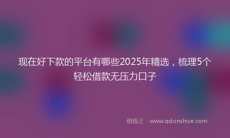 现在好下款的平台有哪些2025年精选，梳理5个轻松借款无压力口子