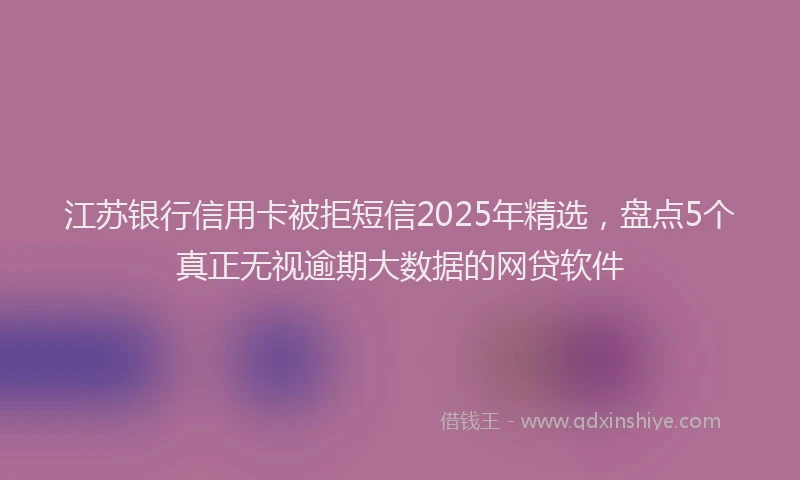 江苏银行信用卡被拒短信2025年精选，盘点5个真正无视逾期大数据的网贷软件