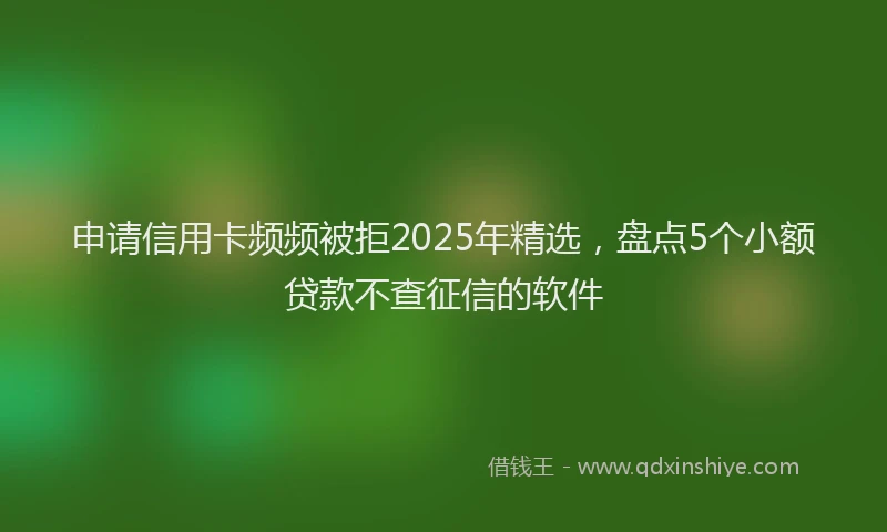 申请信用卡频频被拒2025年精选，盘点5个小额贷款不查征信的软件