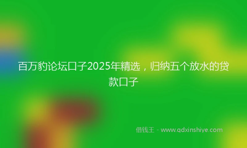 百万豹论坛口子2025年精选，归纳五个放水的贷款口子