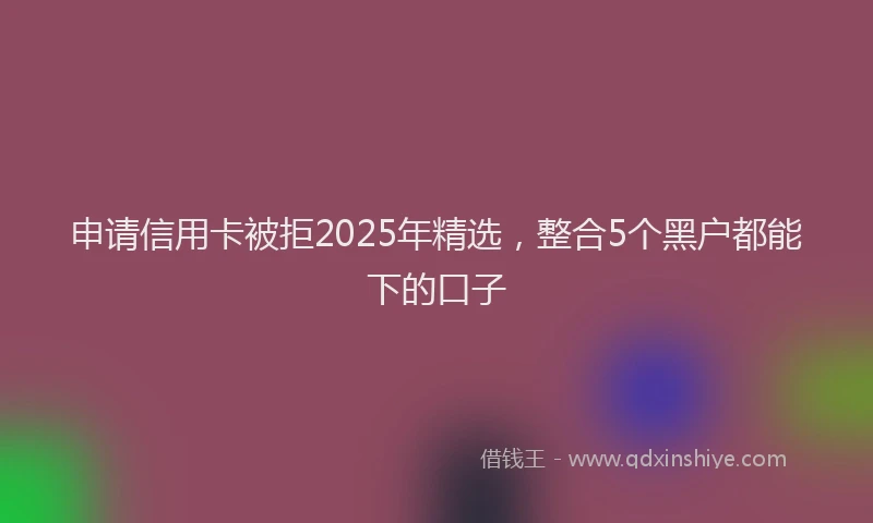 申请信用卡被拒2025年精选，整合5个黑户都能下的口子