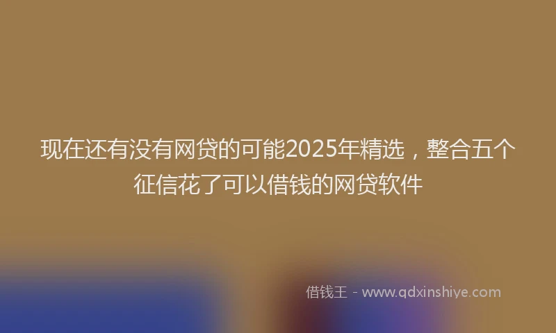 现在还有没有网贷的可能2025年精选，整合五个征信花了可以借钱的网贷软件
