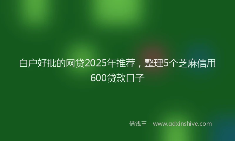 白户好批的网贷2025年推荐，整理5个芝麻信用600贷款口子