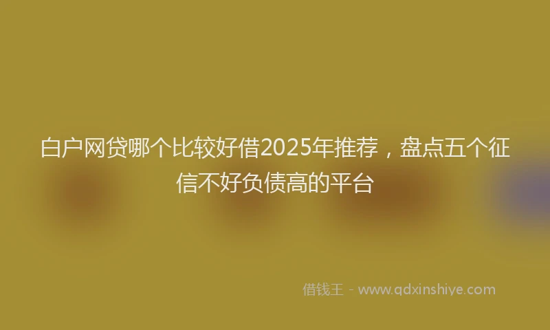 白户网贷哪个比较好借2025年推荐，盘点五个征信不好负债高的平台