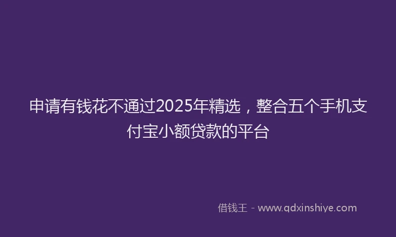 申请有钱花不通过2025年精选，整合五个手机支付宝小额贷款的平台