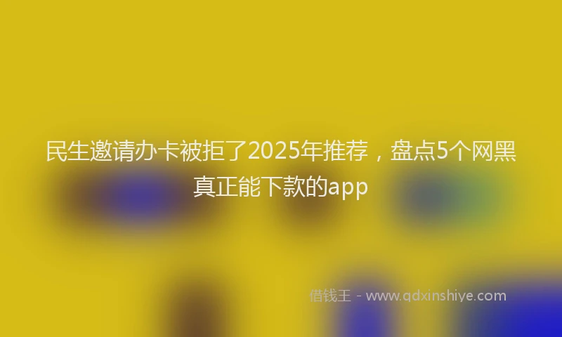 民生邀请办卡被拒了2025年推荐，盘点5个网黑真正能下款的app