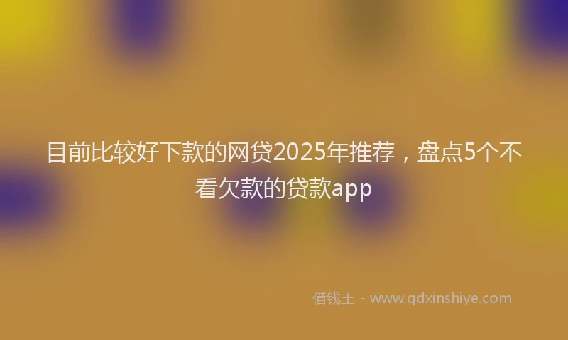 目前比较好下款的网贷2025年推荐，盘点5个不看欠款的贷款app