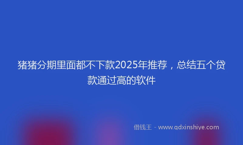 猪猪分期里面都不下款2025年推荐，总结五个贷款通过高的软件