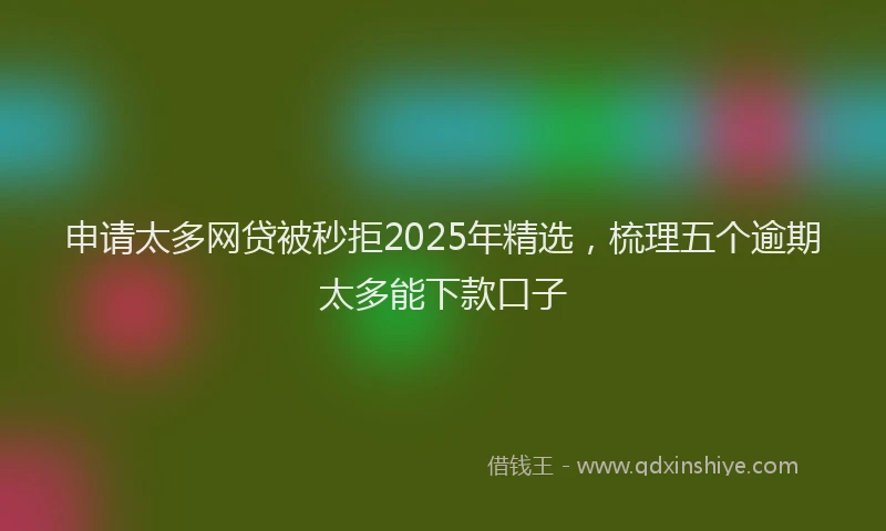 申请太多网贷被秒拒2025年精选，梳理五个逾期太多能下款口子