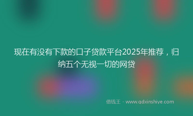 现在有没有下款的口子贷款平台2025年推荐，归纳五个无视一切的网贷