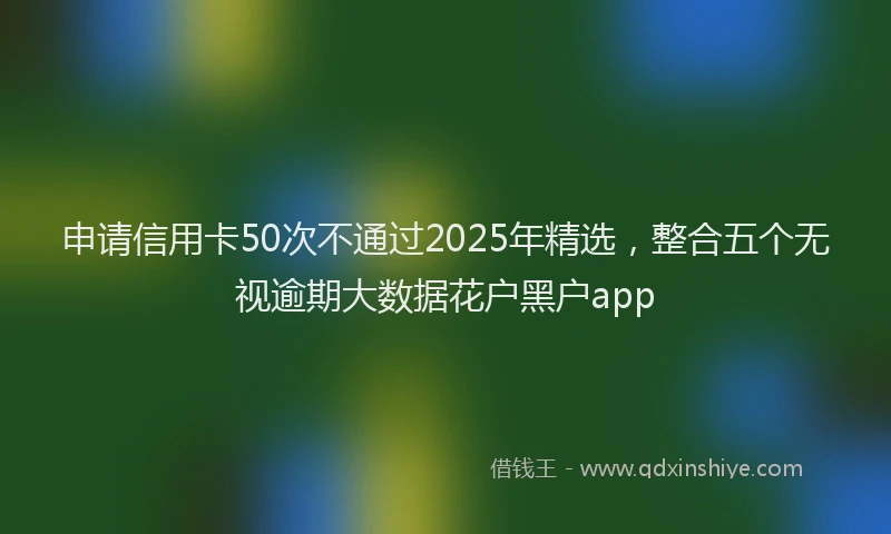申请信用卡50次不通过2025年精选，整合五个无视逾期大数据花户黑户app