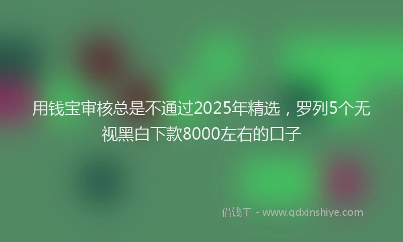 用钱宝审核总是不通过2025年精选，罗列5个无视黑白下款8000左右的口子