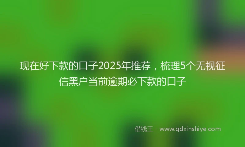 现在好下款的口子2025年推荐，梳理5个无视征信黑户当前逾期必下款的口子