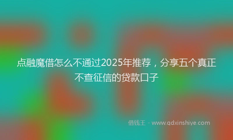 点融魔借怎么不通过2025年推荐，分享五个真正不查征信的贷款口子