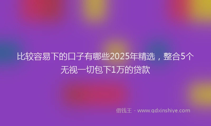 比较容易下的口子有哪些2025年精选，整合5个无视一切包下1万的贷款