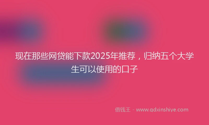 现在那些网贷能下款2025年推荐，归纳五个大学生可以使用的口子