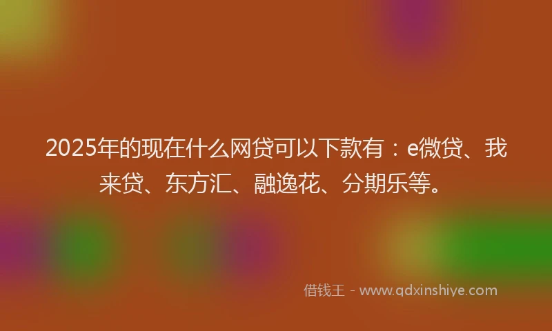 2025年的现在什么网贷可以下款有：e微贷、我来贷、东方汇、融逸花、分期乐等。
