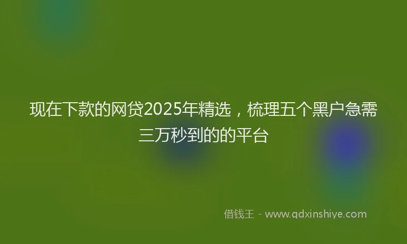 现在下款的网贷2025年精选，梳理五个黑户急需三万秒到的的平台