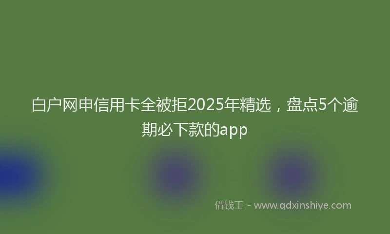 白户网申信用卡全被拒2025年精选，盘点5个逾期必下款的app